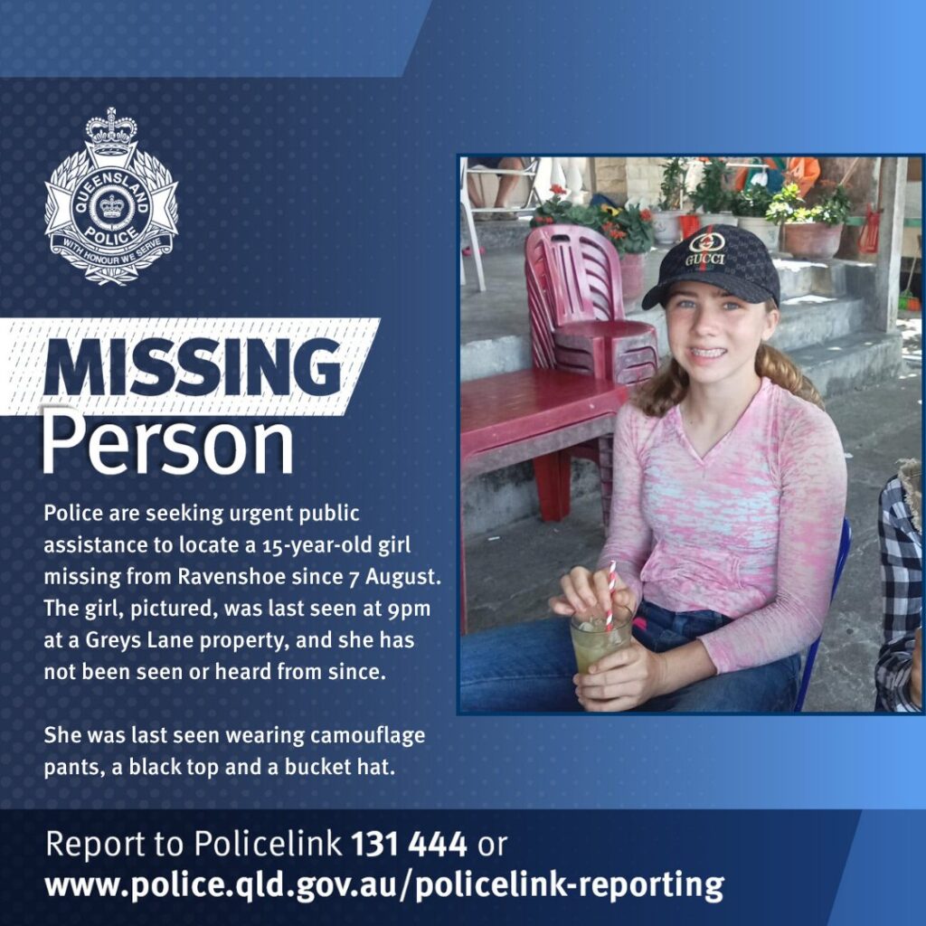 Urgent Public Appeal: Police Seek Help to Find Missing 15-Year-Old Girl from Ravenshoe, Queensland