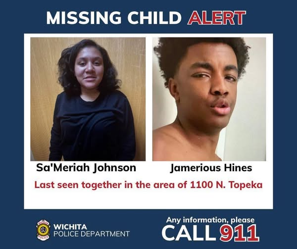 Wichita Police Issue Alert for Three Missing Children: Sa’meriah Johnson, Jamerious Hines, and Zhaiden Boston