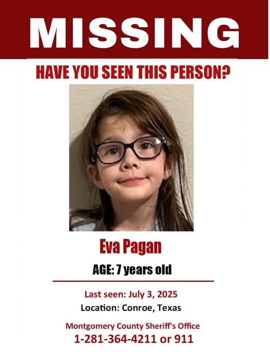 Urgent Search for 7-Year-Old Eva Pagan Missing from Conroe, Texas