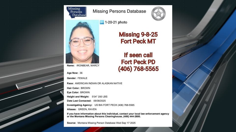36-Year-Old Marcy Ironbear Reported Missing from Fort Peck Reservation