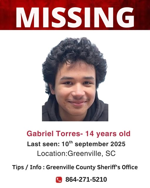 Greenville Teen Gabriel Torres Reported Missing, Family Pleads for His Safe Return