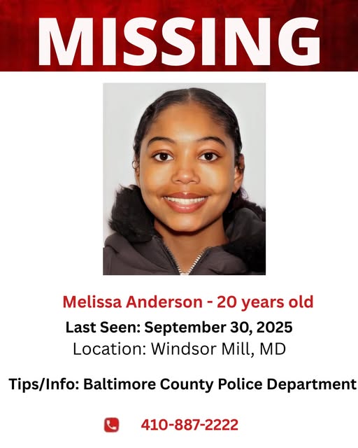 Maryland Issues PURPLE ALERT for Missing 20-Year-Old Melissa Anderson