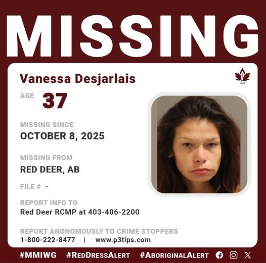 Red Deer RCMP Seek Public Help to Locate Missing 37-Year-Old Vanessa Desjarlais