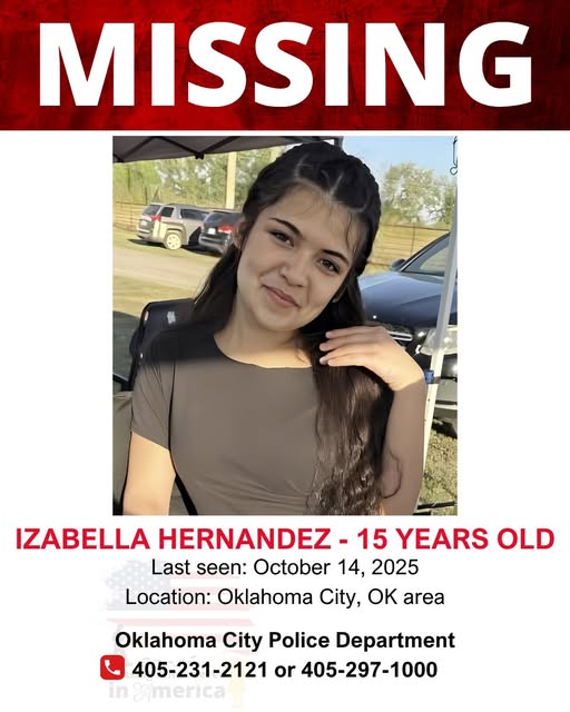 MISSING CHILD ALERT: 15-Year-Old Izabella Hernandez Disappears in Oklahoma City, OK