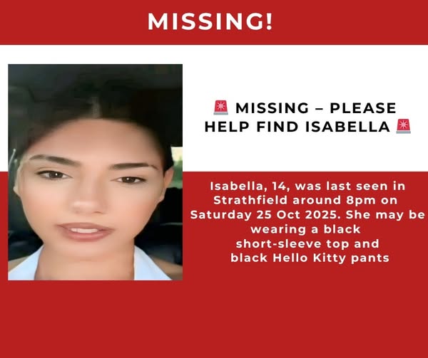 MISSING PERSON ALERT: Help Find 14-Year-Old Isabella from Strathfield, NSW