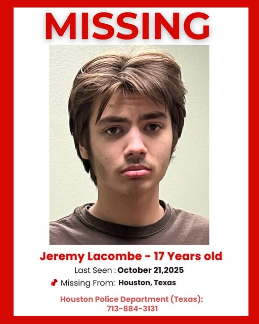 Urgent Appeal for Information in the Disappearance of 17-Year-Old Jeremy Lacombe from Houston, Texas