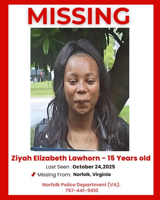 15-Year-Old Ziyah Elizabeth Lawhorn Missing in Norfolk, Virginia – Urgent Search Underway