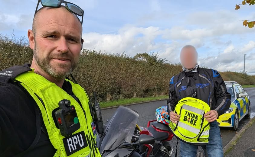 Nottinghamshire Police Distribute Safety Gear to Motorcyclists to Improve Winter Visibility