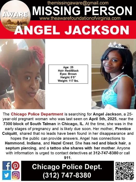 Missing Pregnant Woman, Angel Jackson, Last Seen in Chicago – Police Seek Public’s Help